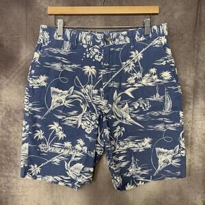 Polo Ralph‎ Lauren Linen Blend Men Size 32 Hawaiian Sword Fish Sail Boat Shorts
